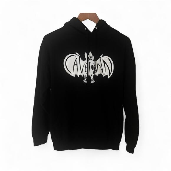 Cavetown Bat Band Logo Hoodie Sweatshirt Black Oversized Medium Kangaroo Pocket - Picture 1 of 5